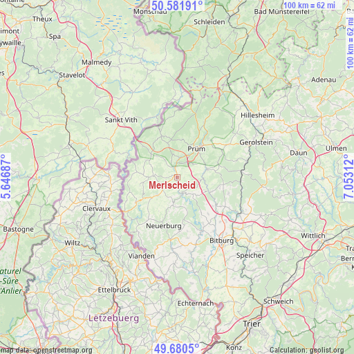 Merlscheid on map