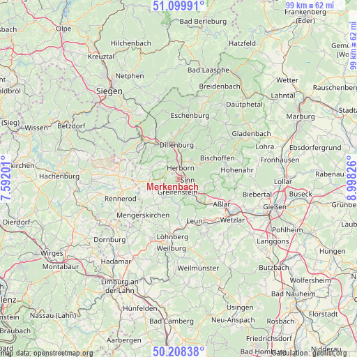 Merkenbach on map