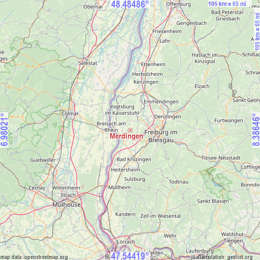 Merdingen on map