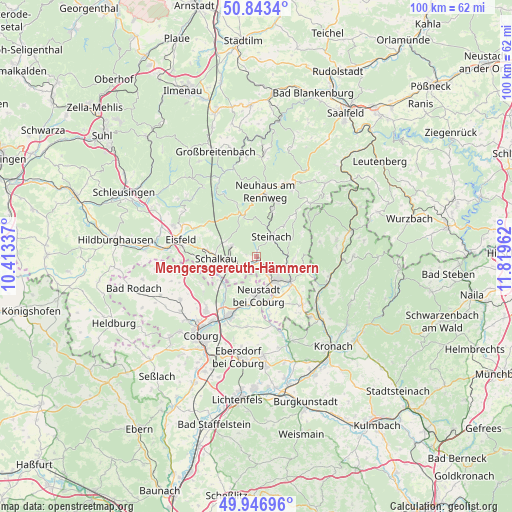 Mengersgereuth-Hämmern on map