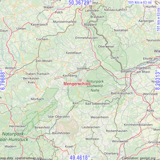 Mengerschied on map