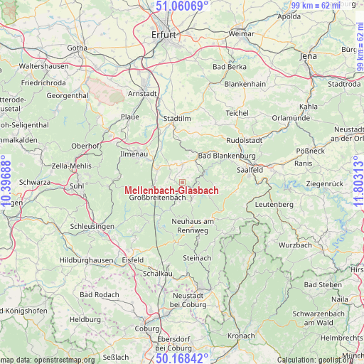 Mellenbach-Glasbach on map