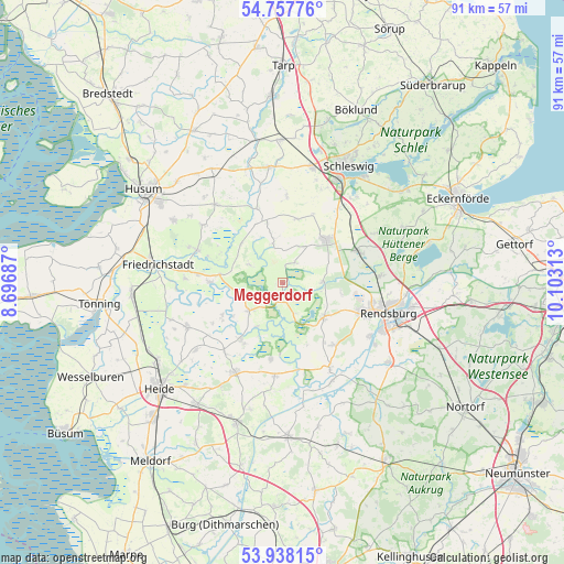 Meggerdorf on map