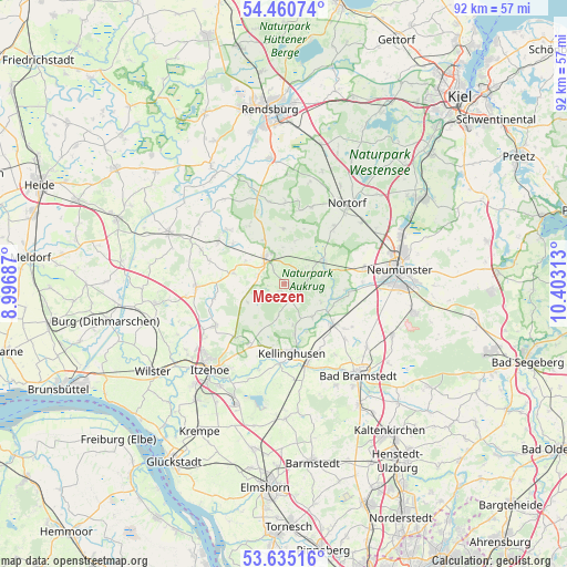 Meezen on map