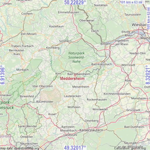 Meddersheim on map