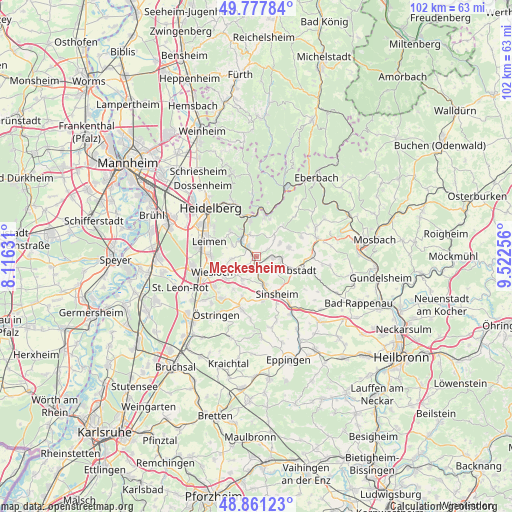 Meckesheim on map