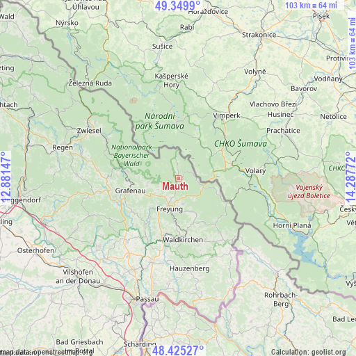 Mauth on map