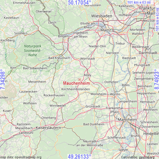 Mauchenheim on map