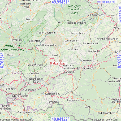 Matzenbach on map