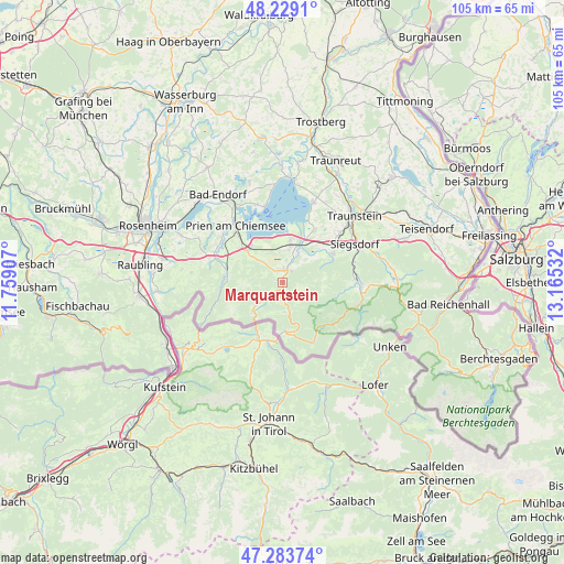 Marquartstein on map