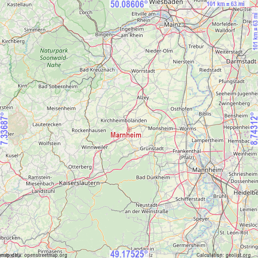 Marnheim on map