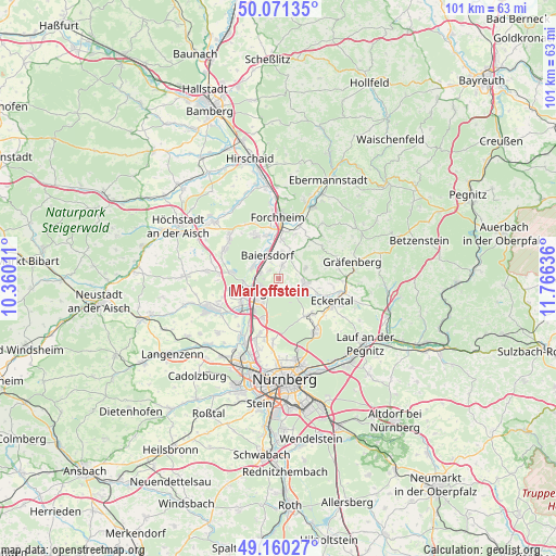Marloffstein on map