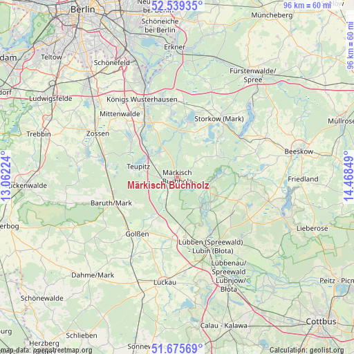 Märkisch Buchholz on map