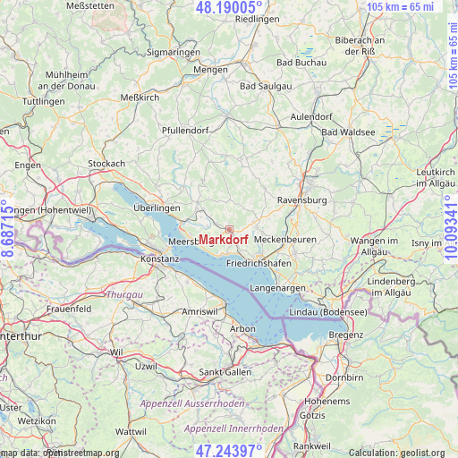 Markdorf on map