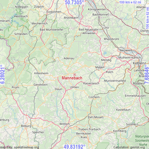 Mannebach on map