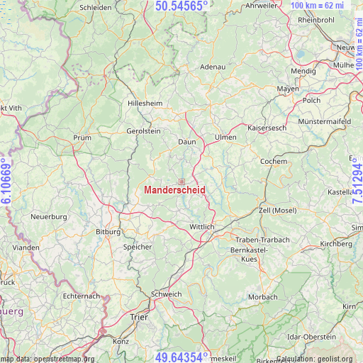 Manderscheid on map