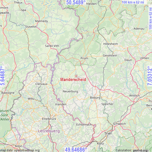 Manderscheid on map