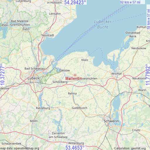 Mallentin on map