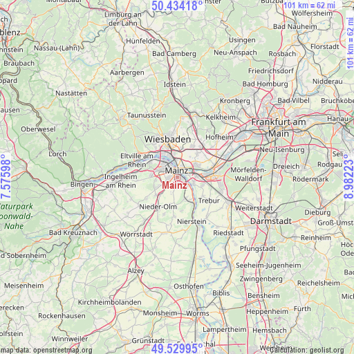 Mainz on map
