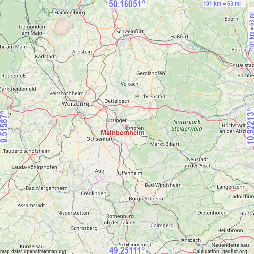 Mainbernheim on map