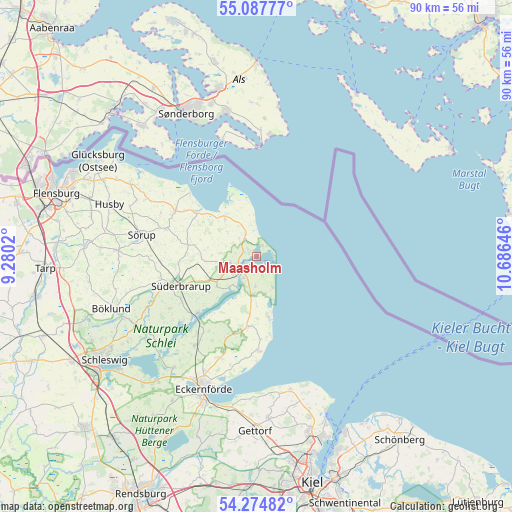 Maasholm on map