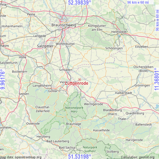 Lüttgenrode on map