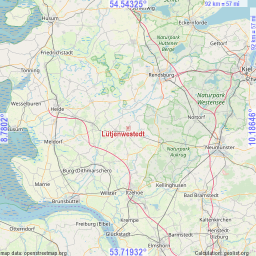 Lütjenwestedt on map