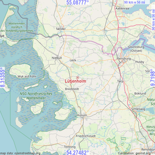 Lütjenholm on map
