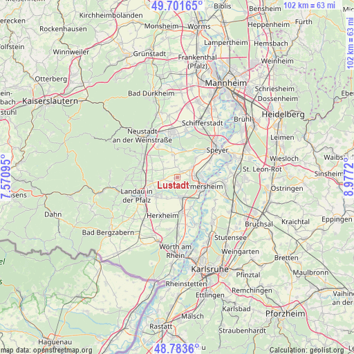 Lustadt on map