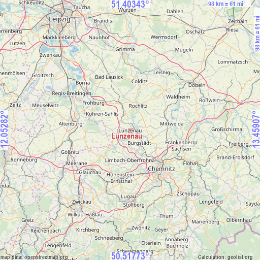 Lunzenau on map