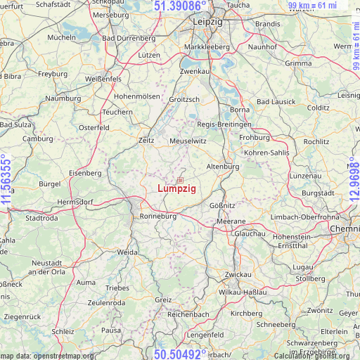 Lumpzig on map
