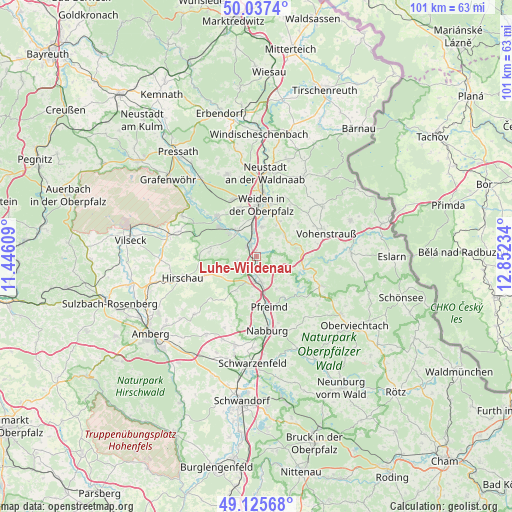 Luhe-Wildenau on map