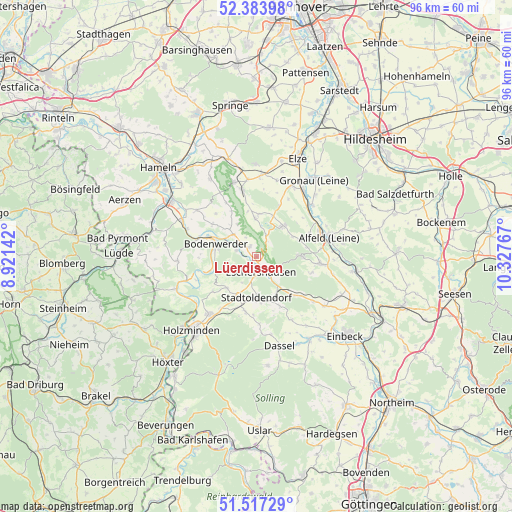 Lüerdissen on map