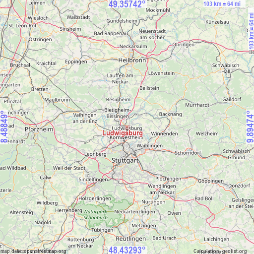 Ludwigsburg on map