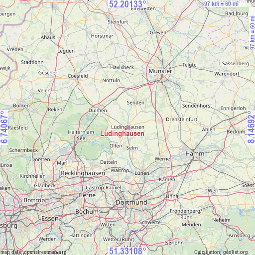 Lüdinghausen on map