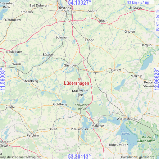 Lüdershagen on map