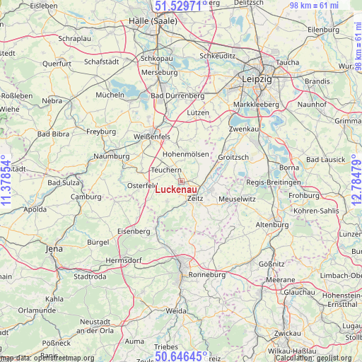 Luckenau on map