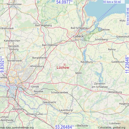 Lüchow on map