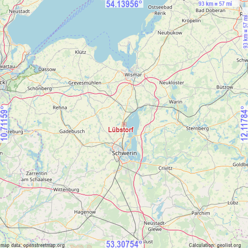 Lübstorf on map