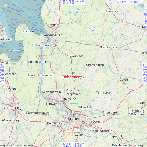 Lübberstedt on map