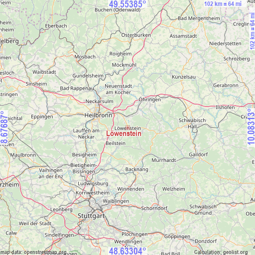 Löwenstein on map