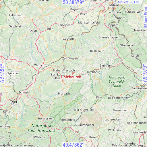 Lötzbeuren on map