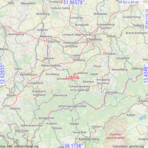 Lößnitz on map