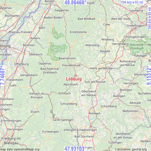 Loßburg on map