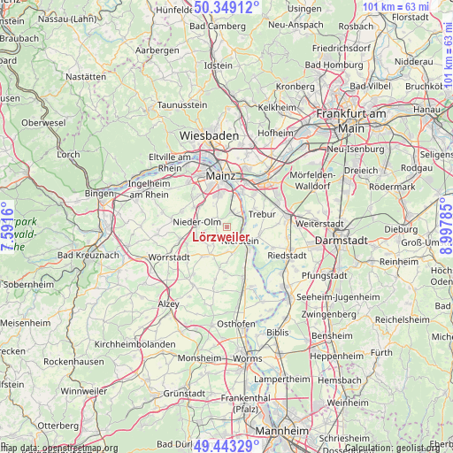 Lörzweiler on map