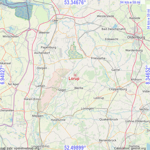 Lorup on map