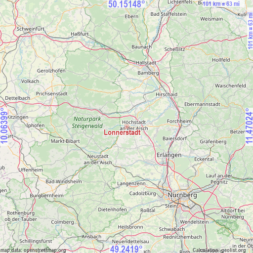 Lonnerstadt on map