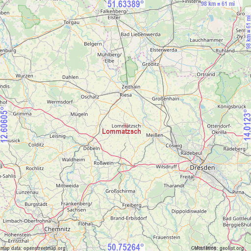 Lommatzsch on map