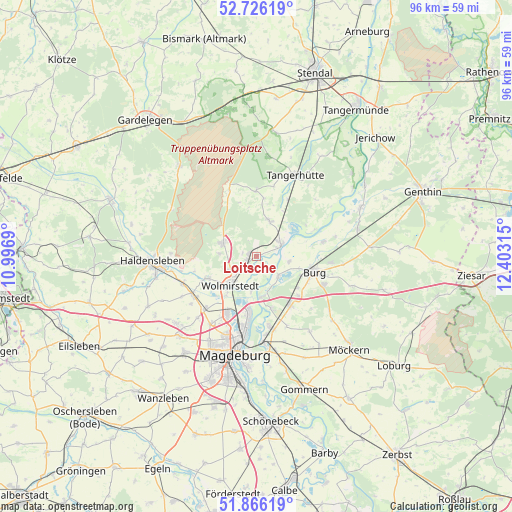 Loitsche on map