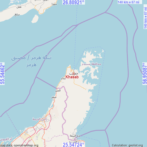 Khasab on map